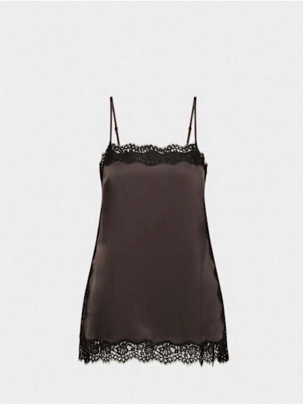 Aritzia Brown Lace-Trim Silk Camisole - Picture 4 of 6